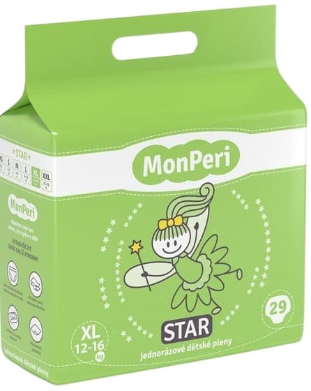 MonPeri EKO Star jednorázové dětské pleny XL (12–16 kg)