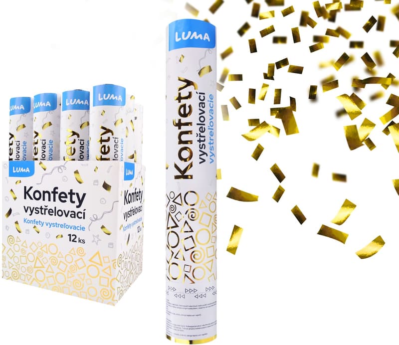 Luma Confetti shooting foil gold, 30 cm
