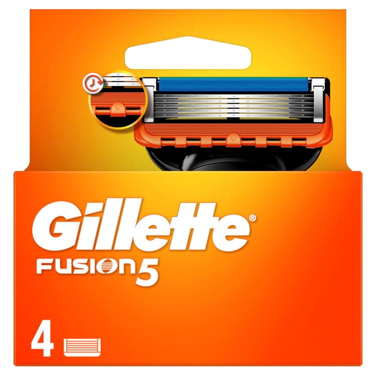Gillette Fusion5 Razor Refills For Men. 4 Razor Blade Refills