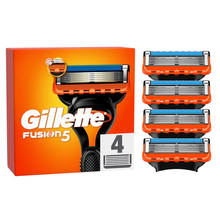 Gillette Fusion5 Razor Refills For Men. 4 Razor Blade Refills