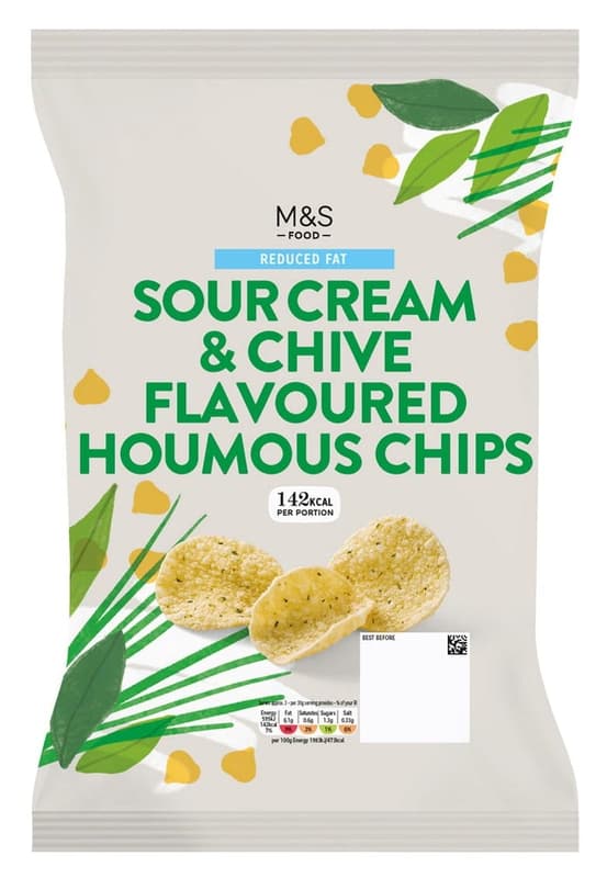 Marks & Spencer Hummus crisps sour cream and chives