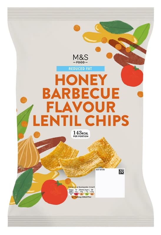 Marks & Spencer Lentil crisps honey and barbecue