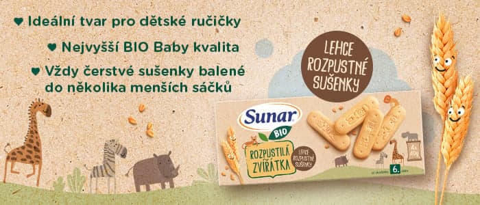 Sunar BIO Rozpustilá zvířátka sušenky 4×40 g