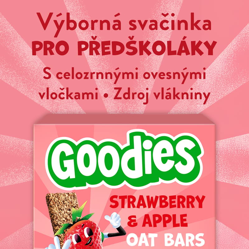 Goodies Ovesné tyčinky jahoda a jablko 6×23 g