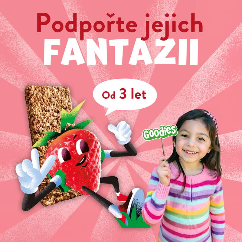 Goodies Ovesné tyčinky jahoda a jablko 6×23 g