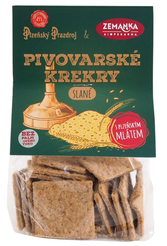 Biopekárna Zemanka Slané krekry s mlátem z Plzeňského Prazdroje