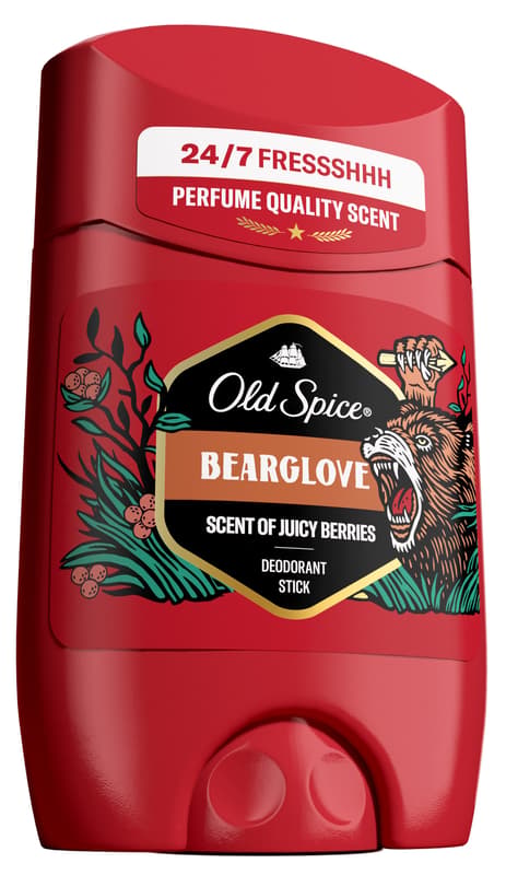 Old Spice Bearglove Deodorant Stick For Men 50 ml, 48H Fresh, 0% Aluminium Salts
