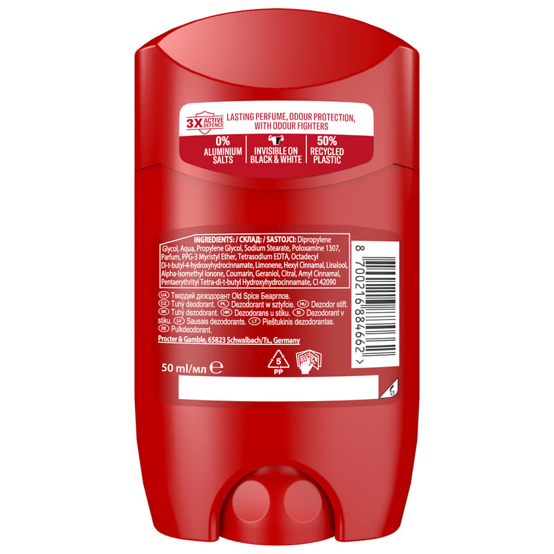 Old Spice Bearglove Deodorant Stick For Men 50 ml, 48H Fresh, 0% Aluminium Salts
