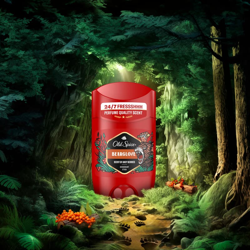 Old Spice Bearglove Deodorant Stick For Men 50 ml, 48H Fresh, 0% Aluminium Salts
