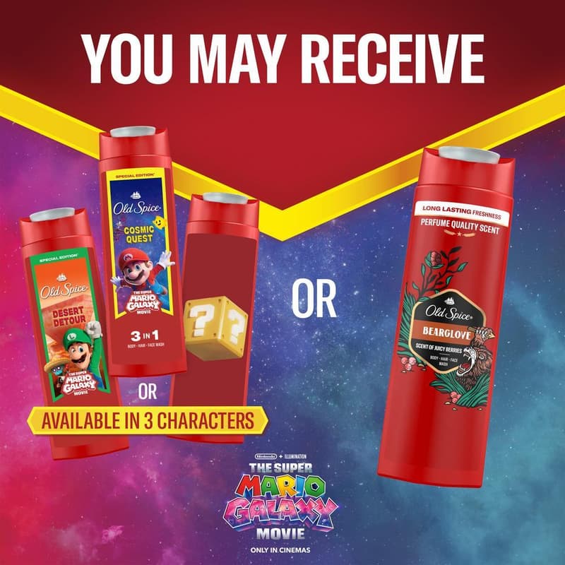 Old Spice Bearglove Shower Gel & Shampoo For Men 400 ml, 3-in-1, Long-lasting Fresh