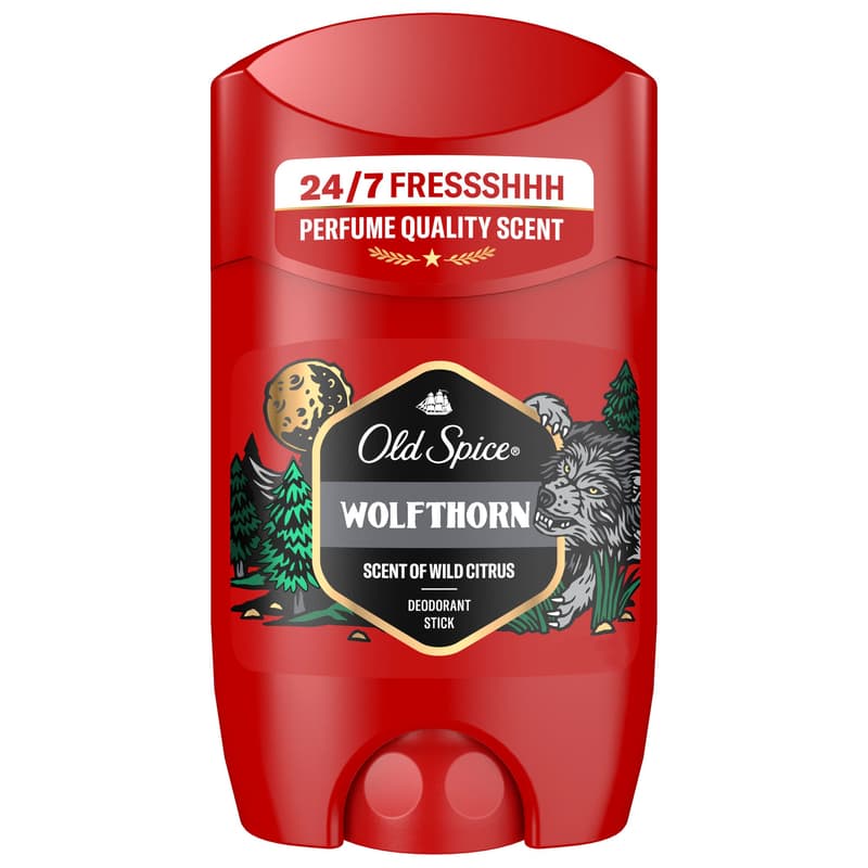 Old Spice Wolfthorn Deodorant Stick For Men 50ml, Aluminium free. 48H Fresh, Perfume Quality Scent
