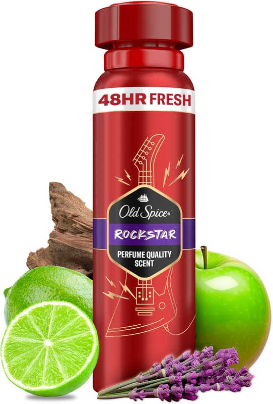 Old Spice Rockstar Men’s Deodorant Body Spray 150ml, Aluminium free, Perfume Quality Scent