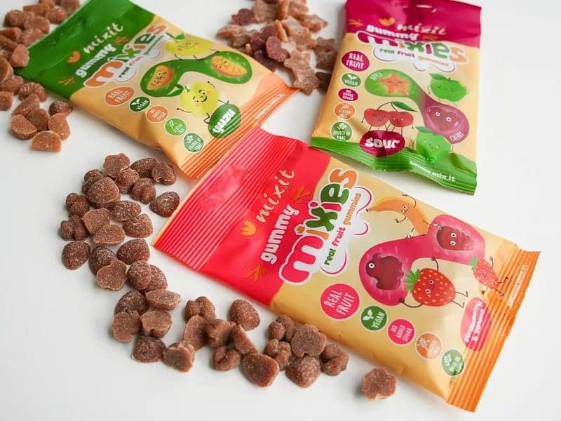 Mixit Fruit mixies natural jelly candies banana & strawberry