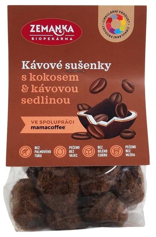 Biopekárna Zemanka Coffee biscuits with coconut and coffee grounds