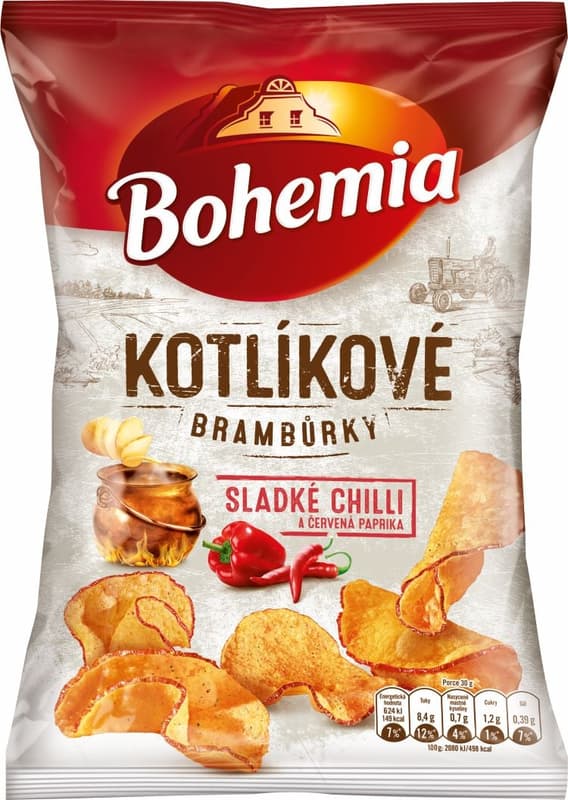 Bohemia Kettle chips with sweet chilli and paprika flavor