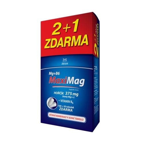 MaxiMag Magnesium 375mg+B6 tob.100+50 FREE