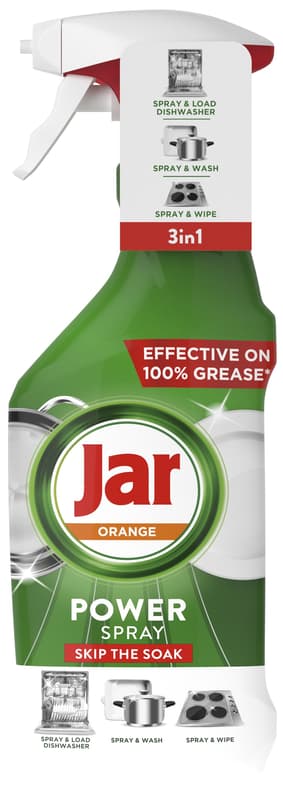 Jar Power Spray, 3in1, Multi-usage For Dishes & Kitchen, Orange Scent, 500ml