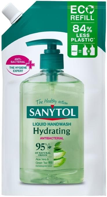 Sanytol Moisturizing antibacterial soap aloe vera & green tea refill
