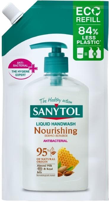 Sanytol Nourishing antibacterial soap almond milk & royal jelly refill