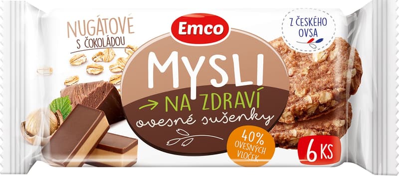 Emco Oat biscuits with nougat and chocolate