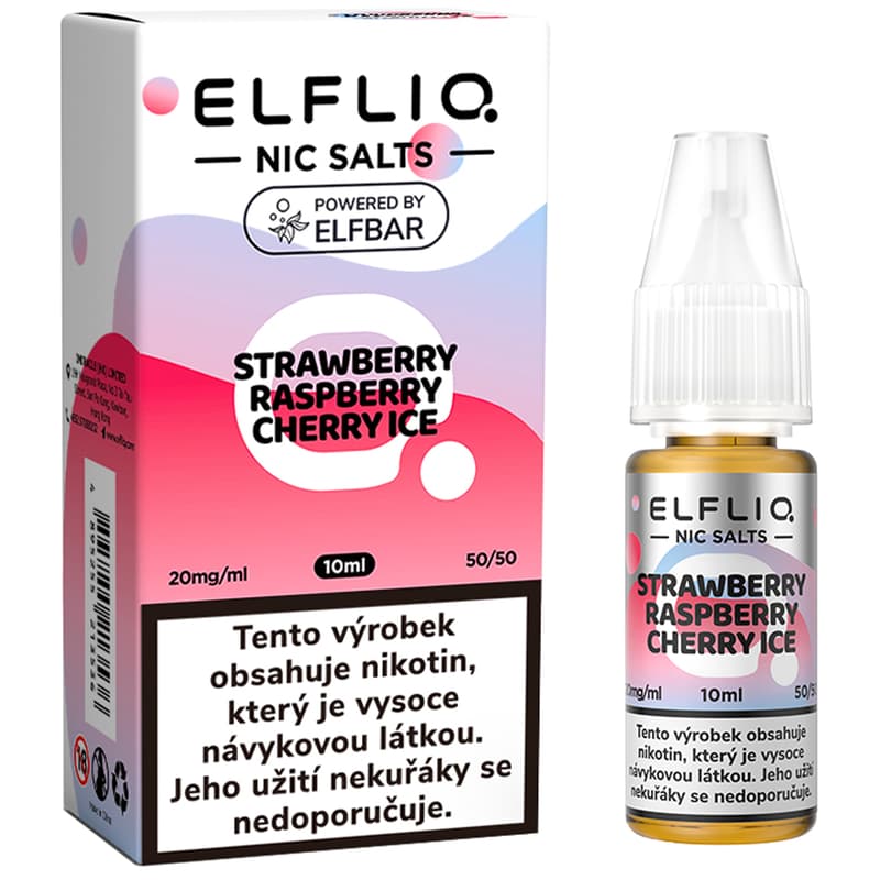 EFLIQ E-liquid Elf Bar jahoda, malina a třešeň 20 mg