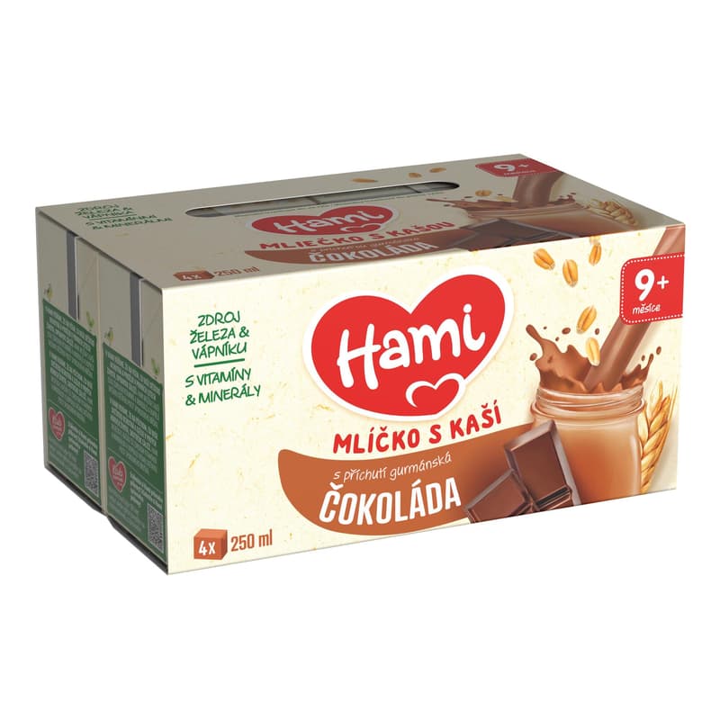 Hami Mlíčko s kaší s příchutí gurmánské čokolády 4×250 ml