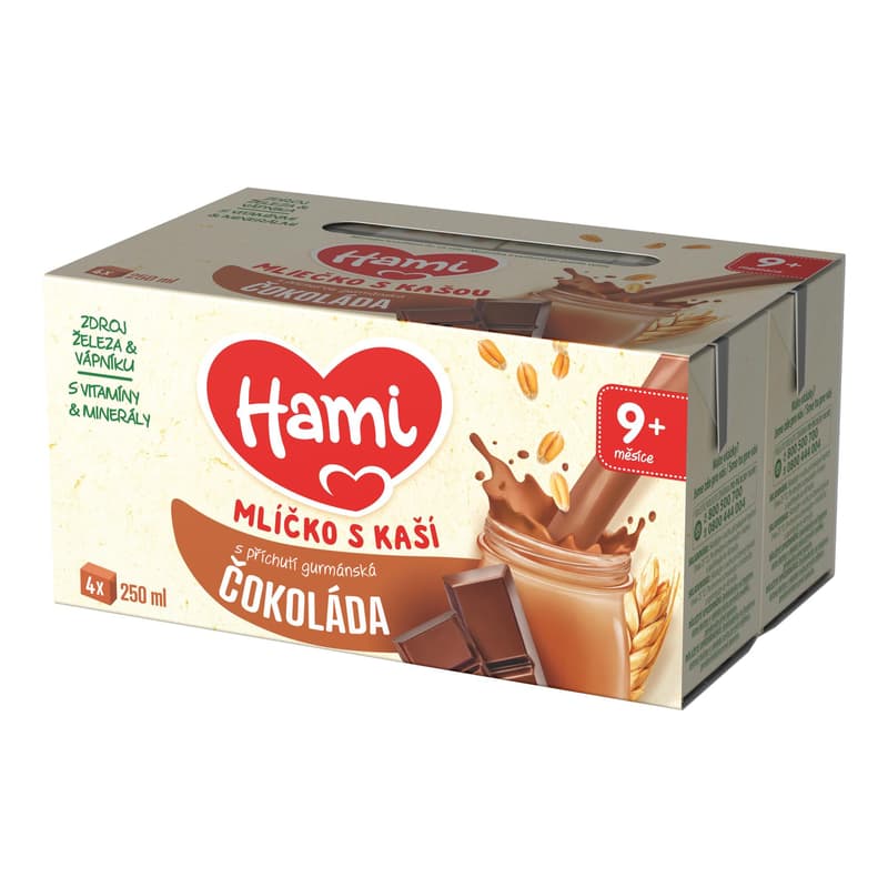 Hami Mlíčko s kaší s příchutí gurmánské čokolády 4×250 ml