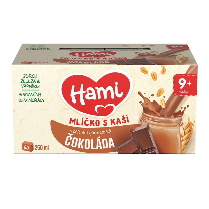 Hami Mlíčko s kaší s příchutí gurmánské čokolády 4×250 ml