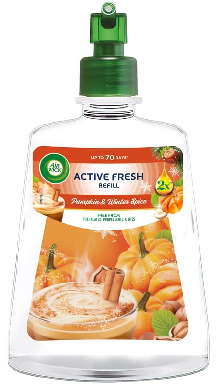 Air Wick Active Fresh náplň na vodní bázi do automatického difuzéru – dýně a podzimní koření