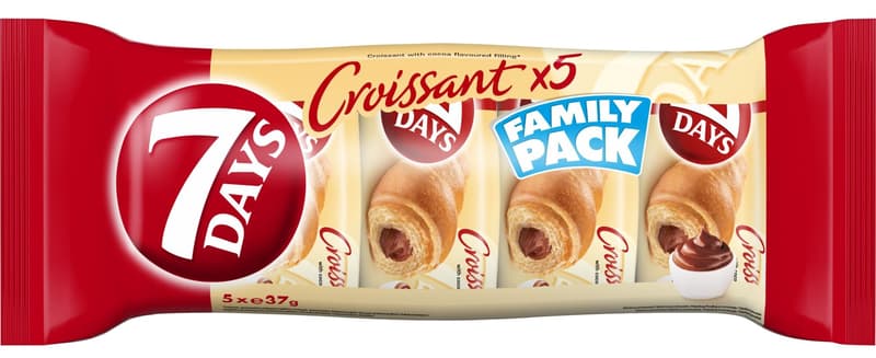 7Days Croissant s kakaovou náplní 5 × 37g