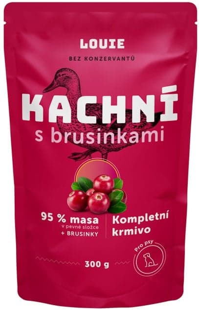 Louie Kompletní krmivo kachní s brusinkami pro psy
