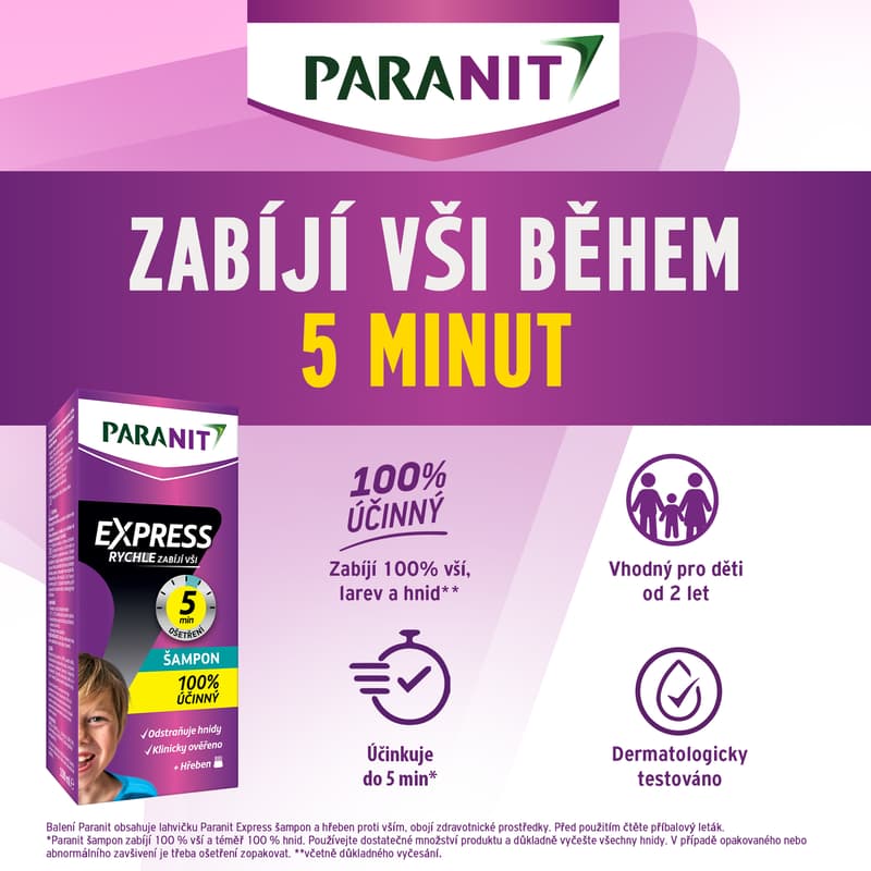 Paranit Express Šampon 100ml+hřeben