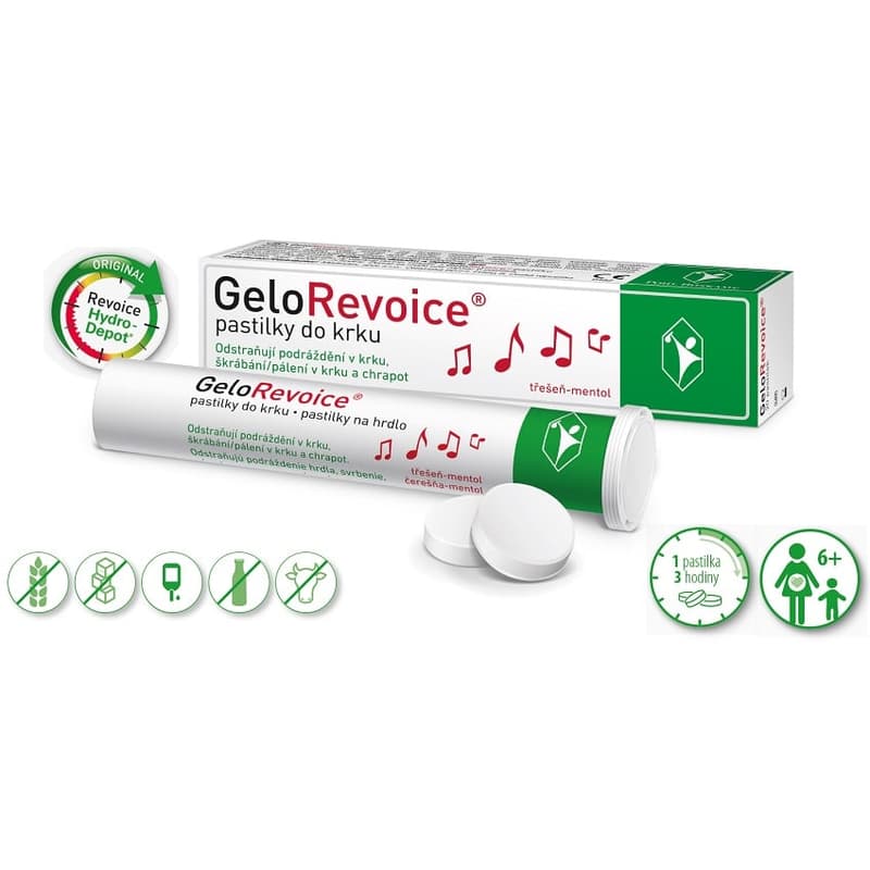 GeloRevoice pastilky do krku třešeň-mentol 20ks