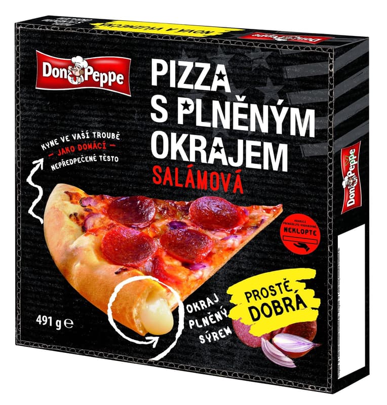 Don Peppe Pizza salami with stuffed rim