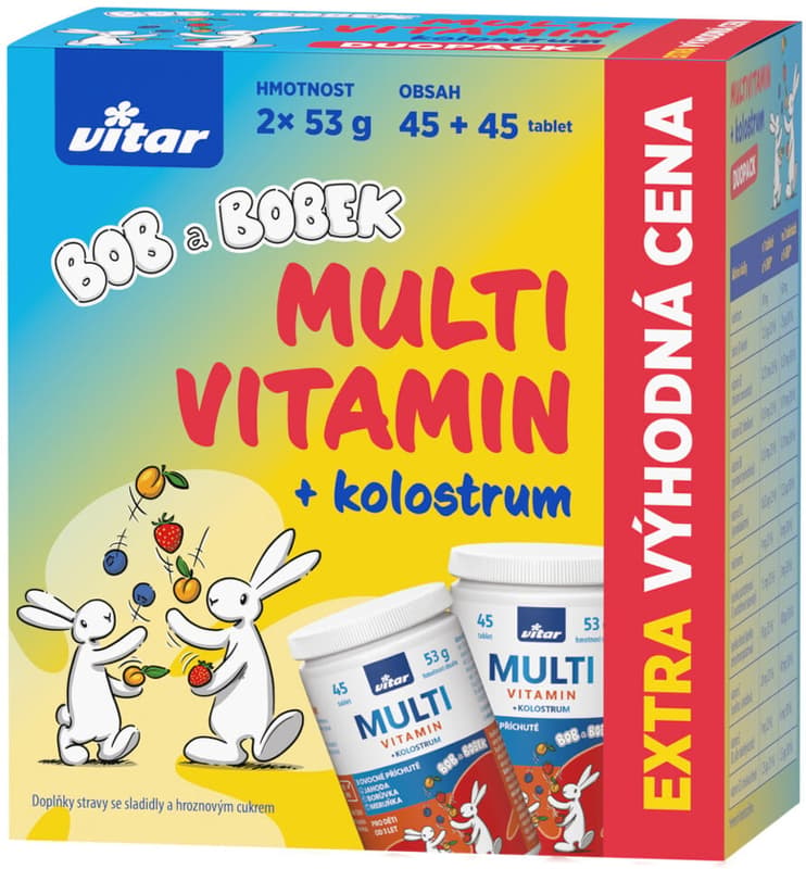 Vitar Multivitamin+colostrum Bob a Bobek tbl.2x45