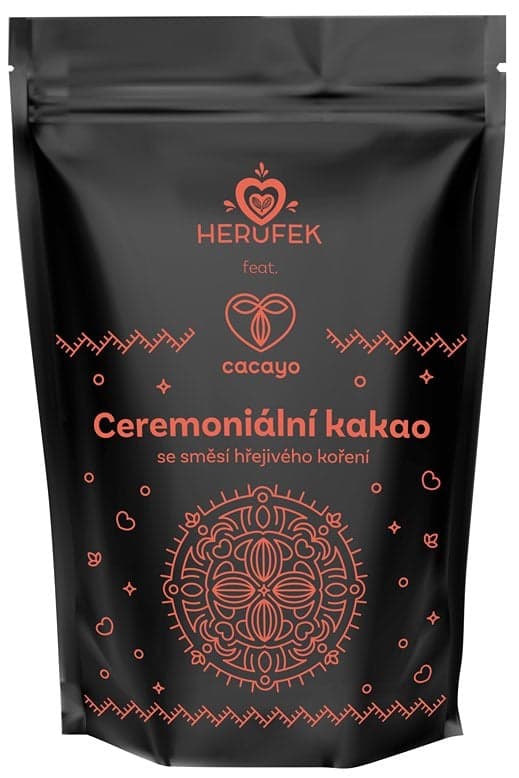 Herufek & Cacayo Organic Ceremonial cocoa with a blend of warming spices