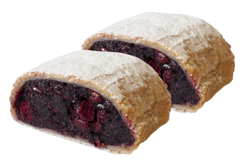 Pepes Patisserie Cherry strudel with poppy seeds