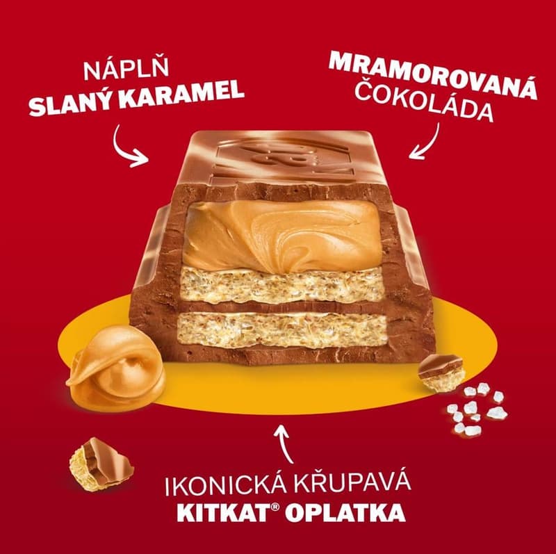 KitKat Slaný karamel s křupavou oplatkou s bílou polevou