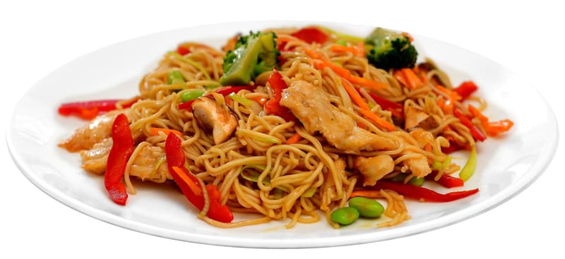 Teriyaki čínské nudle s kuřecím masem a čerstvou zeleninou (set k přípravě hotového jídla)