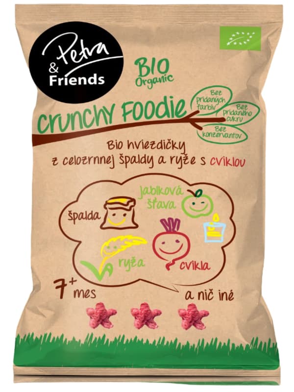 Petra & Friends Organic spelt stars with rice and beetroot