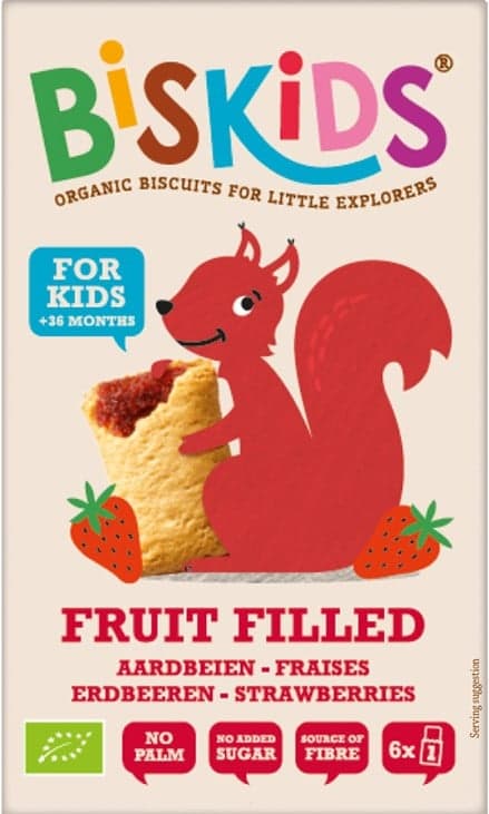 BISkids BIO soft children's cookies with strawberry puree without added sugar