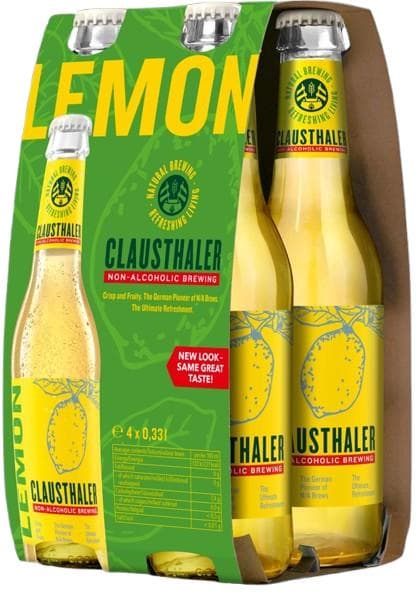 Clausthaler Lemon 4×0,33 l nealkoholické, sklo