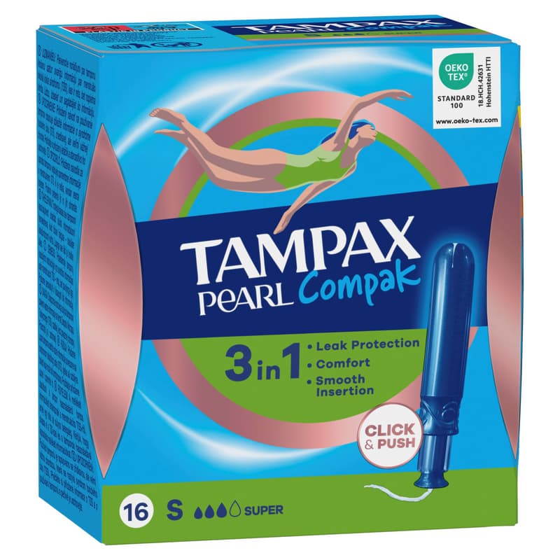 Tampax Pearl Compak Super Tampons With Applicator