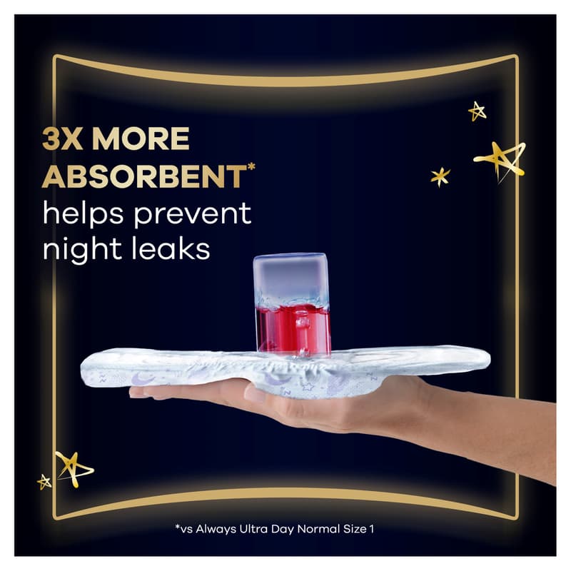 Always Ultra Sanitary Towels Secure Night Extra (Size 5) Wings