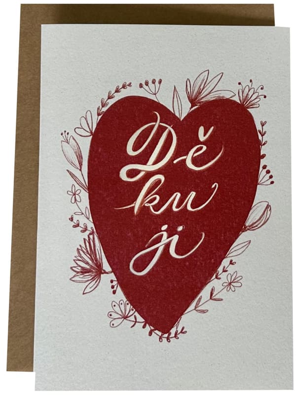 Be Nice Přání Děkuji – srdce červené