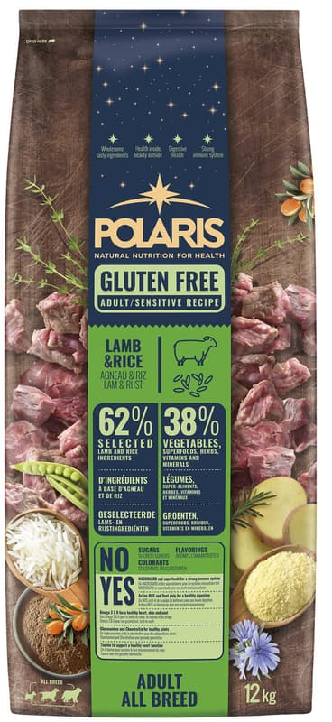 Polaris Large Breed grain-free kibble with fresh meat with lamb and rice for dogs