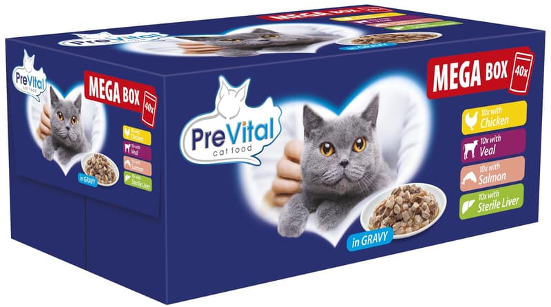 PreVital Kapsičky megapack pro kočky, 40×100 g