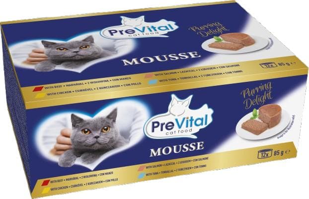 PreVital Canned food for cats multipack, 12×85 g