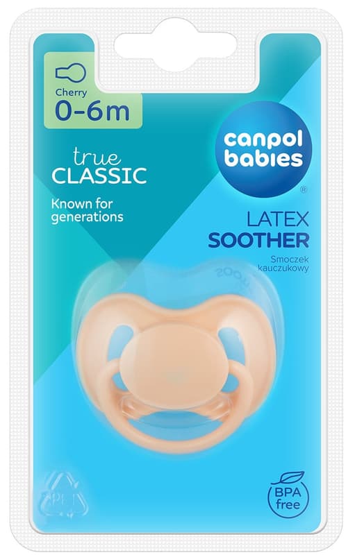 Canpol babies Cherry rubber pacifier Nude 0-6 months cream