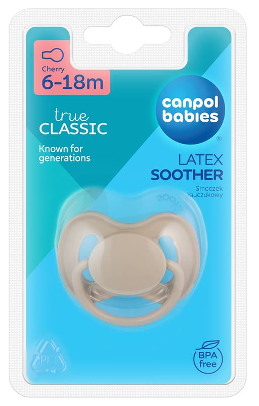 Canpol babies Dudlík kaučukový Nude béžový 6–18 měsíců
